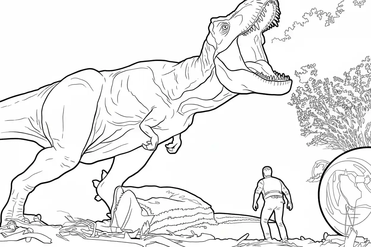Jurassic Park para colorear para niño de 8 años