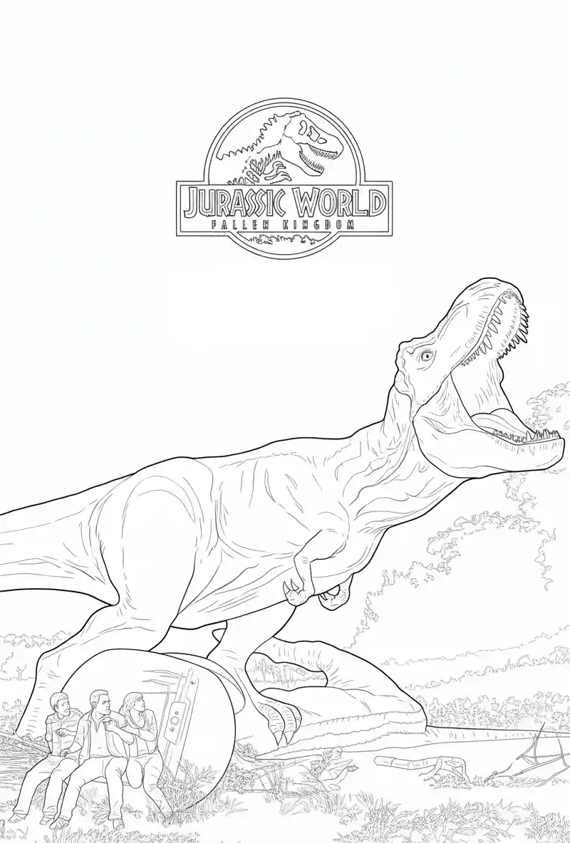 Jurassic Park para colorear para niño gratis