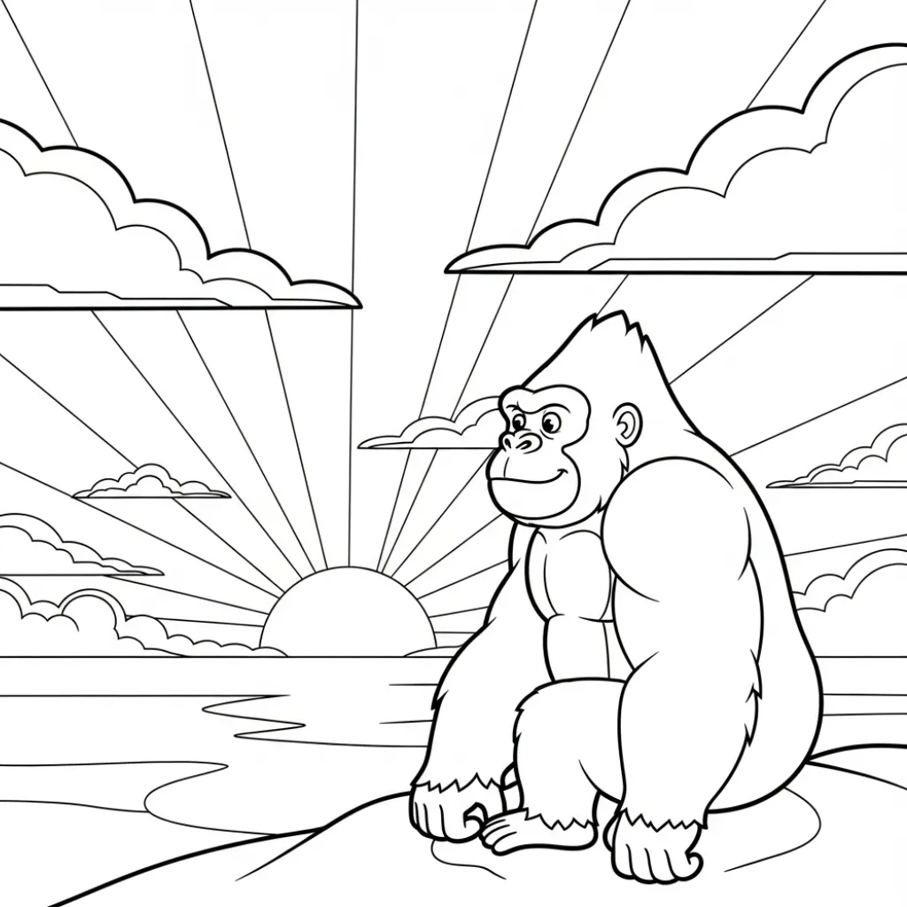 King Kong 1 para colorear para imprimir gratis