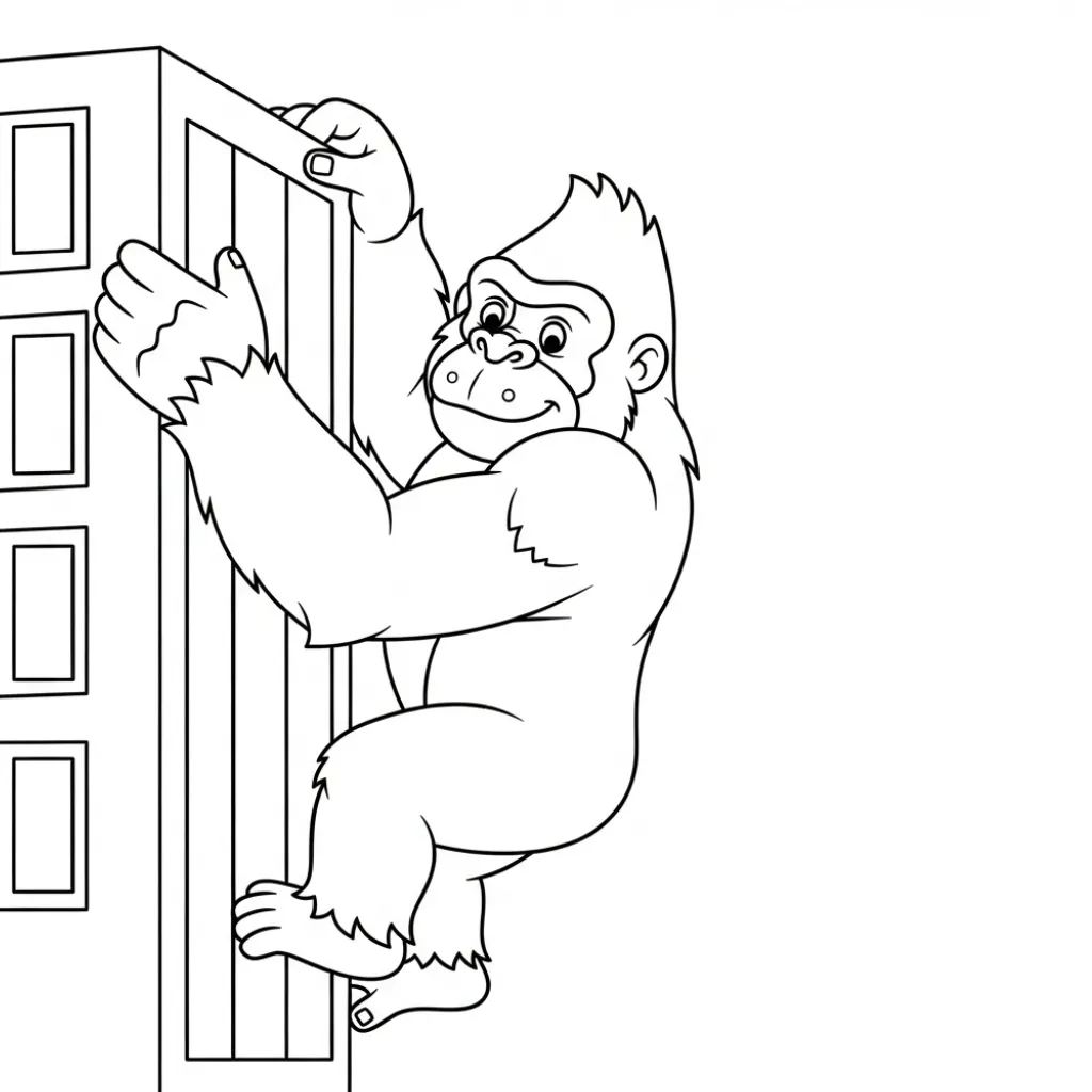 King Kong 11 para colorear y recortar para imprimir gratis