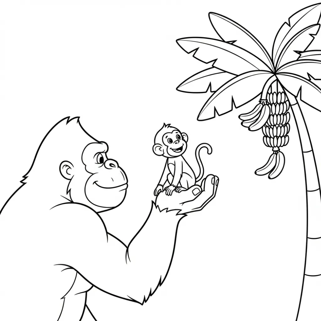 King Kong 2 para colorear para imprimir para niño de 4 años