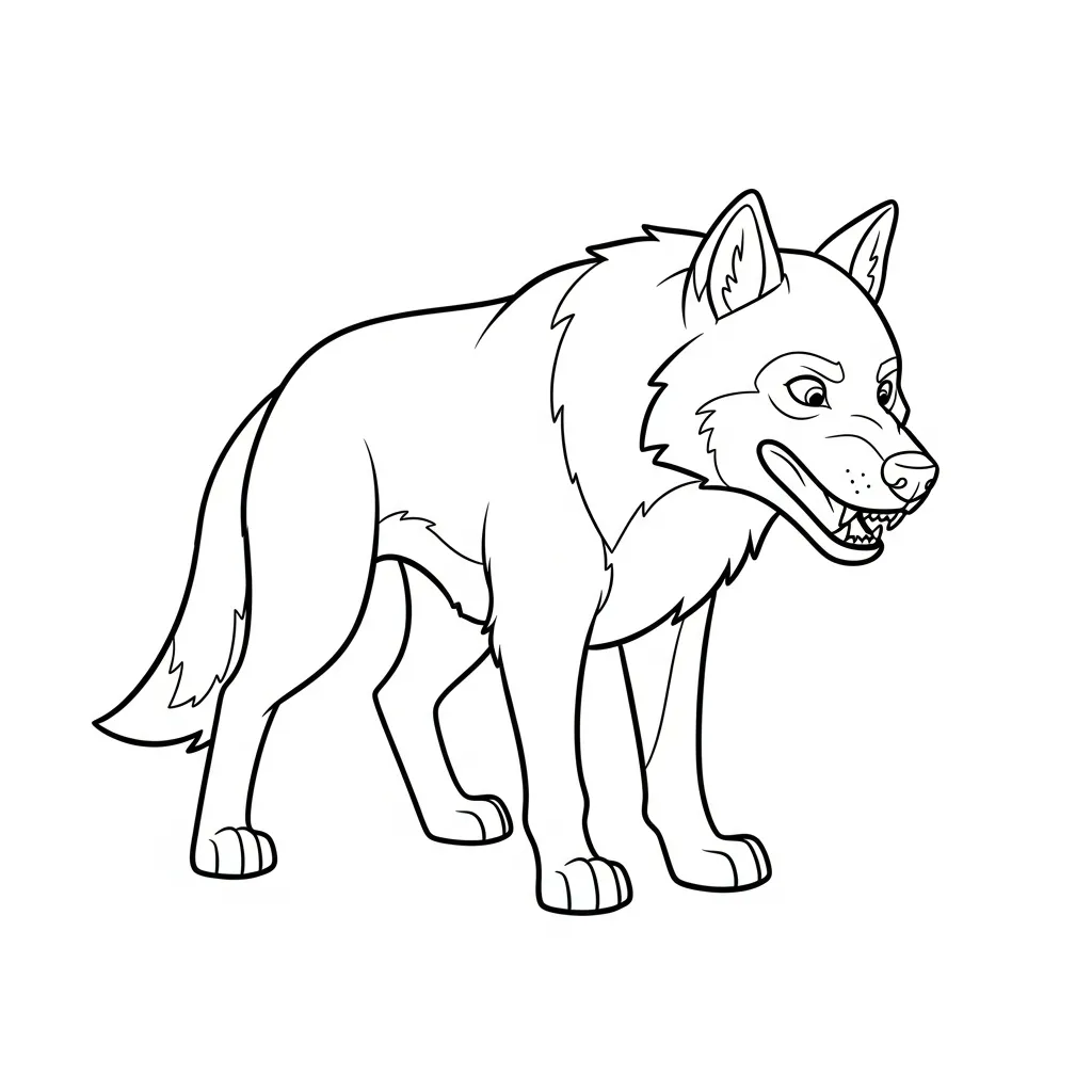 Lobo 10 para colorear para imprimir kawaii