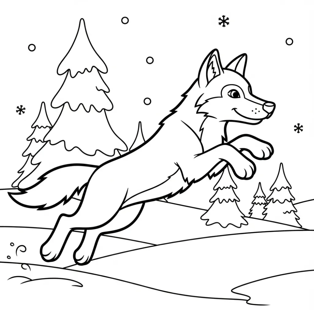 Lobo 2 de niño para colorear para imprimir