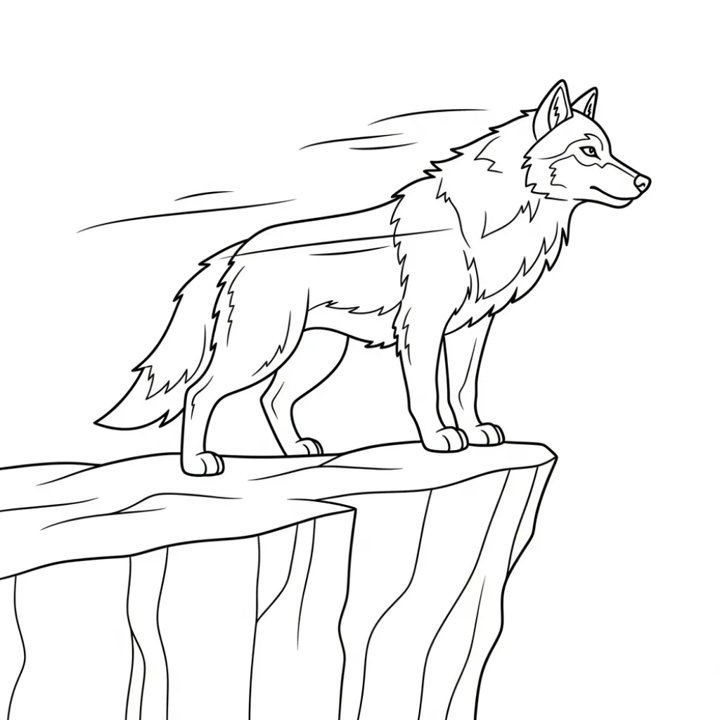 Lobo 5 para dibujar e imprimir