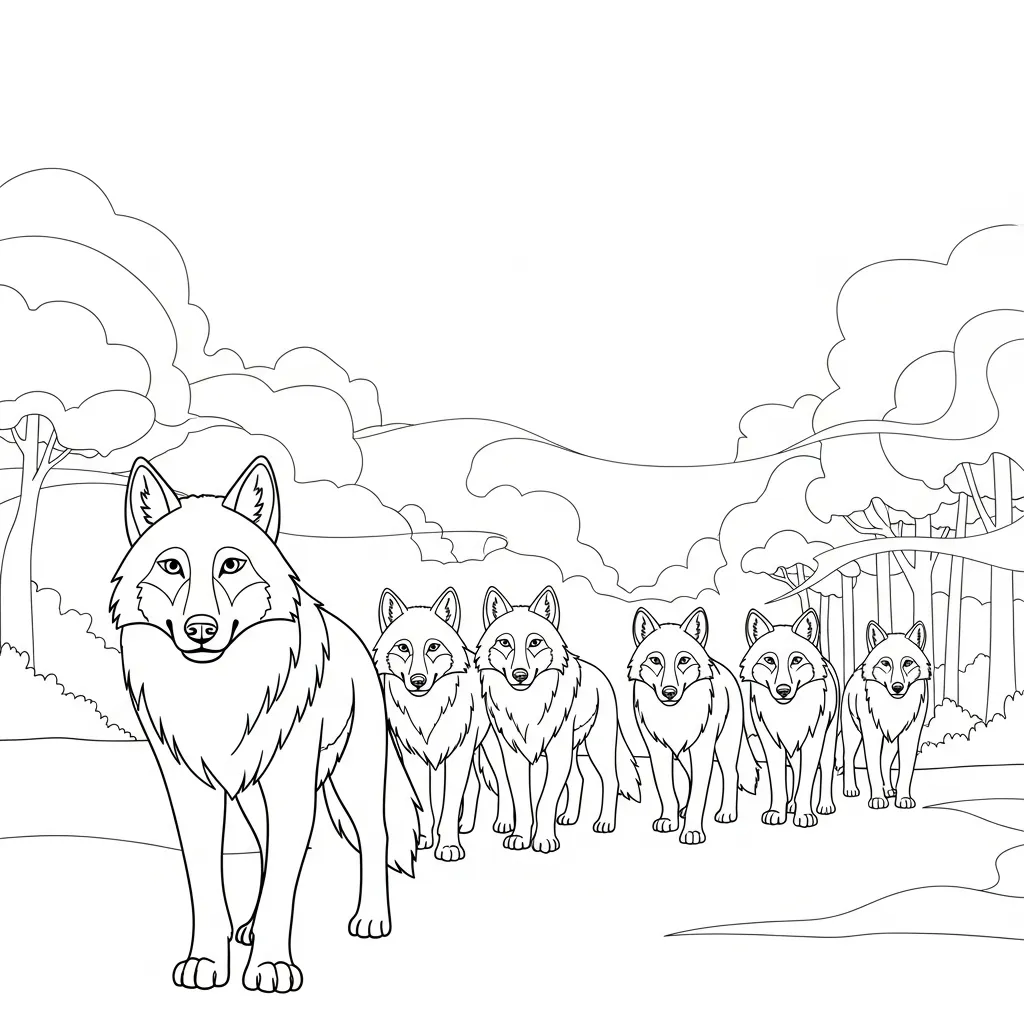 Lobo 6 para colorear para imprimir pdf gratis