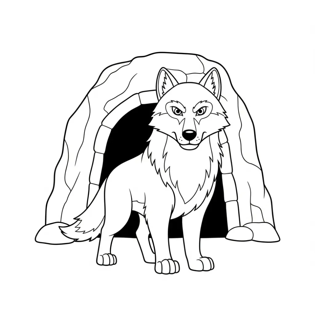 Lobo 9 para colorear para imprimir para niño de 3 años