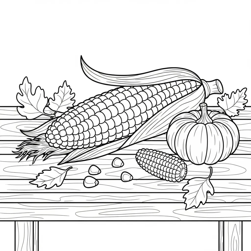Maiz 16 para colorear educativo para niño
