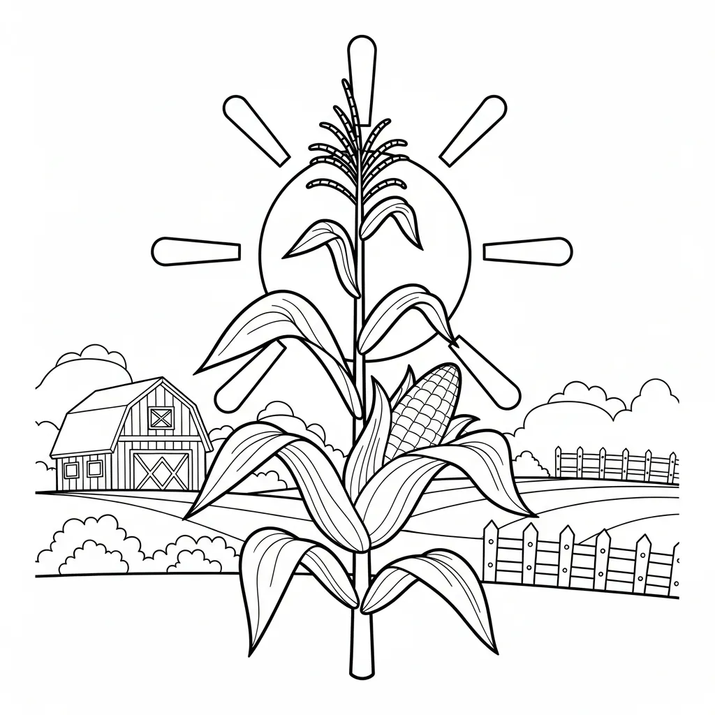 Maiz 4 para colorear para niño de 4 años
