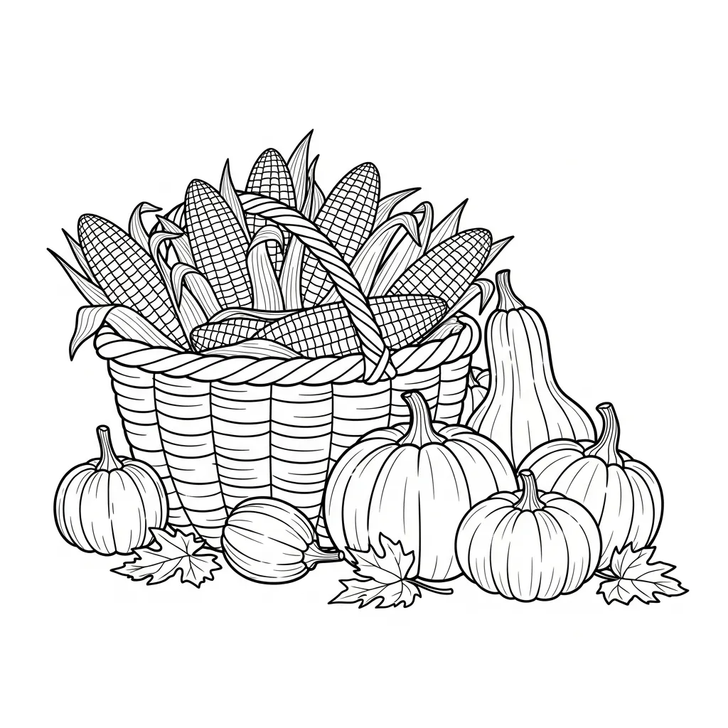 Maiz 5 para colorear y aprendizaje