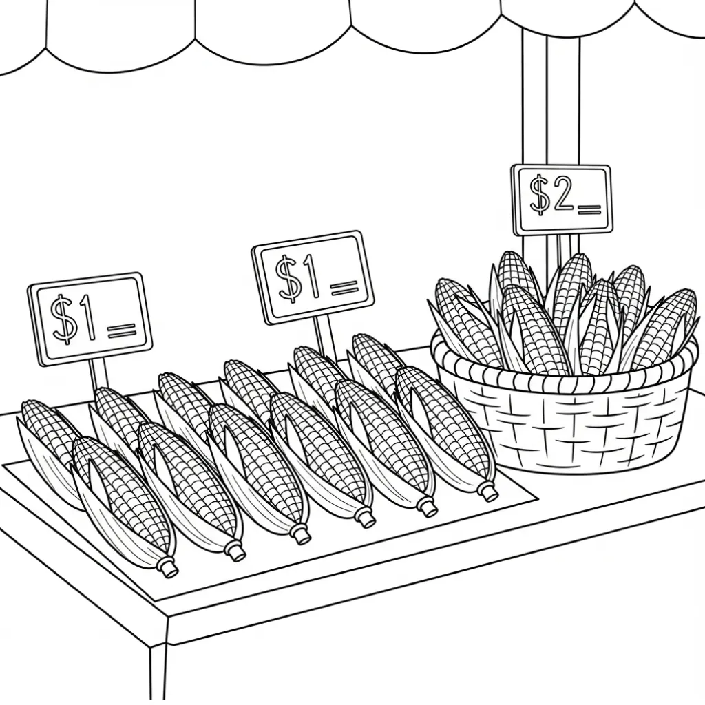 imprimir Maiz 8 para colorear para niño