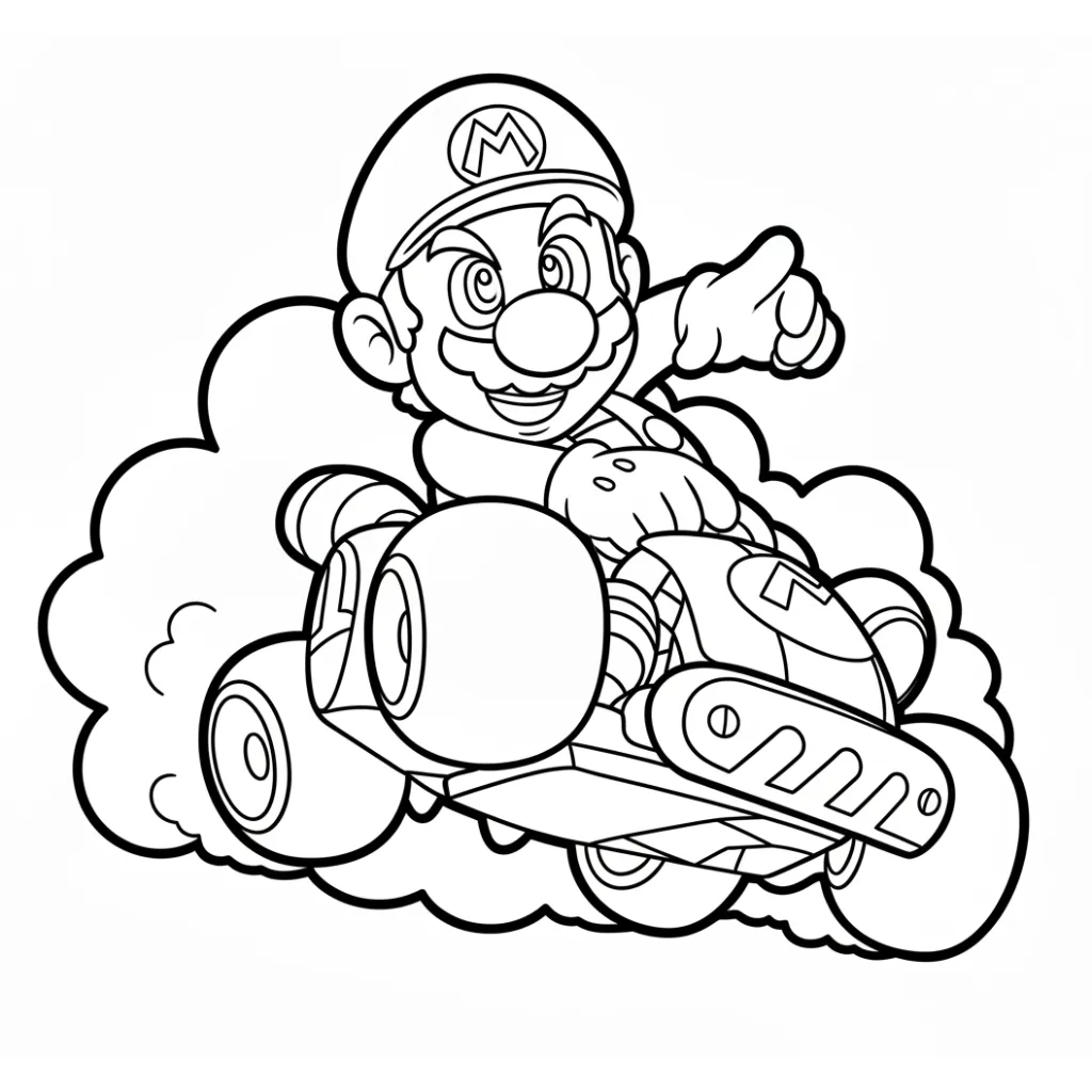 Mario Kart 14 para colorear para niño de 10 años