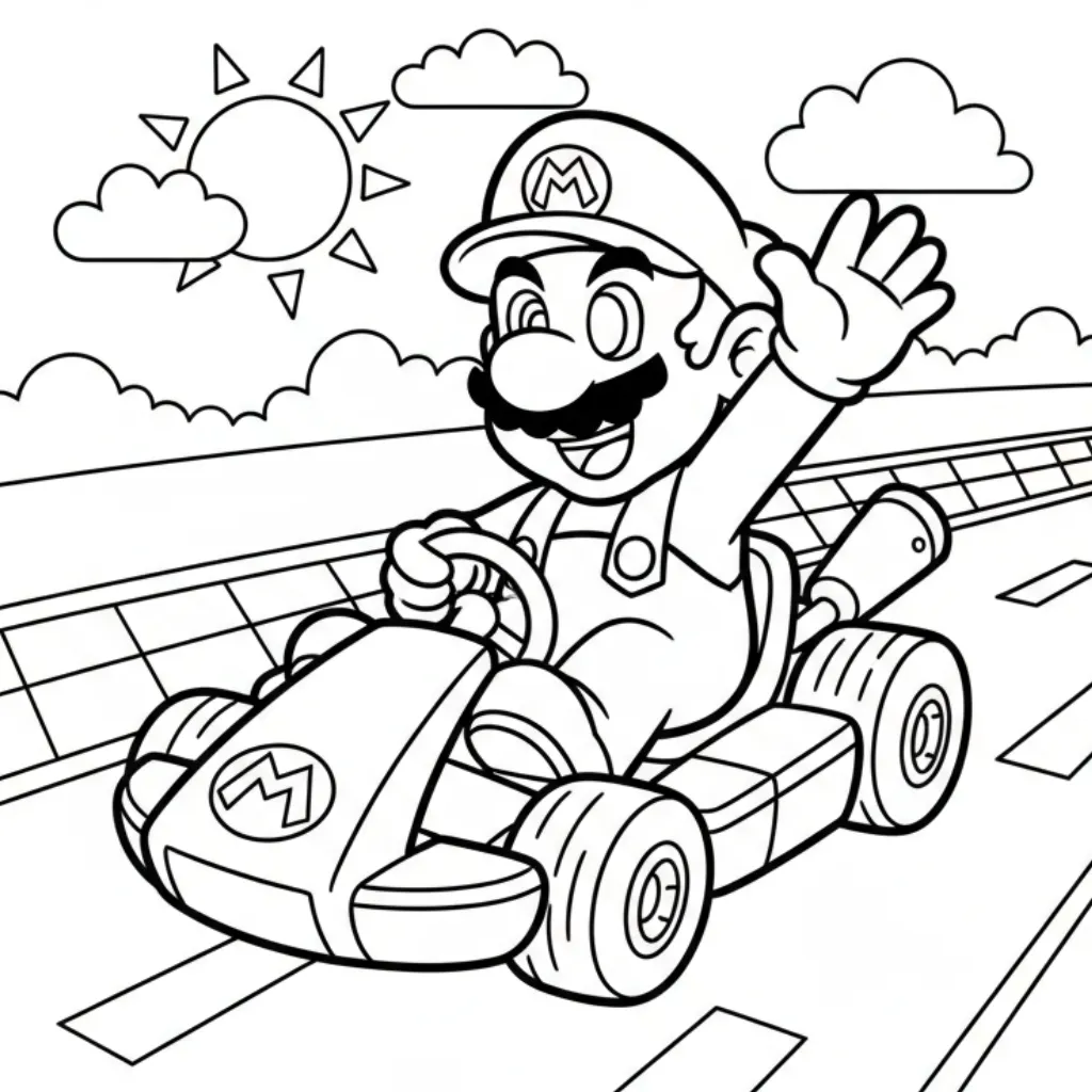 Mario Kart 4 para colorear para imprimir