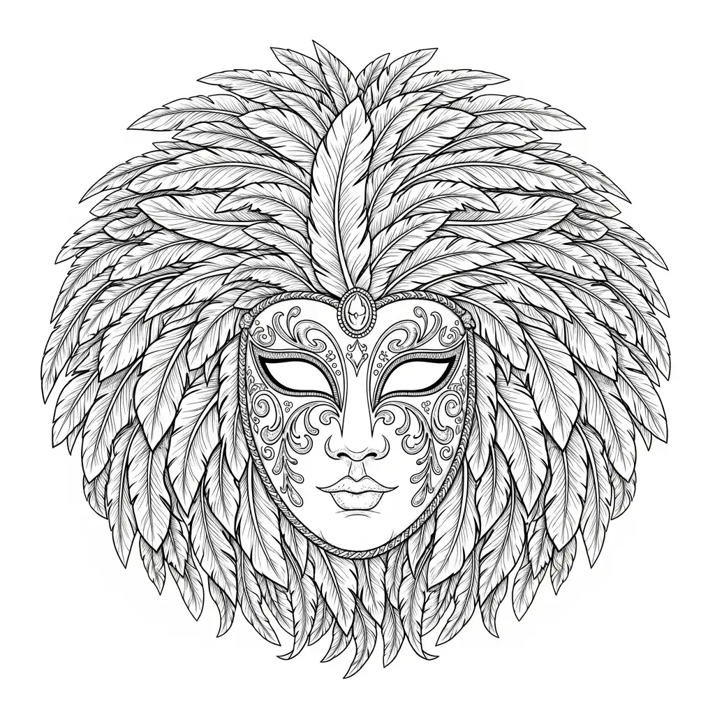 imprimir Máscaras De Carnaval para colorear para niño 1