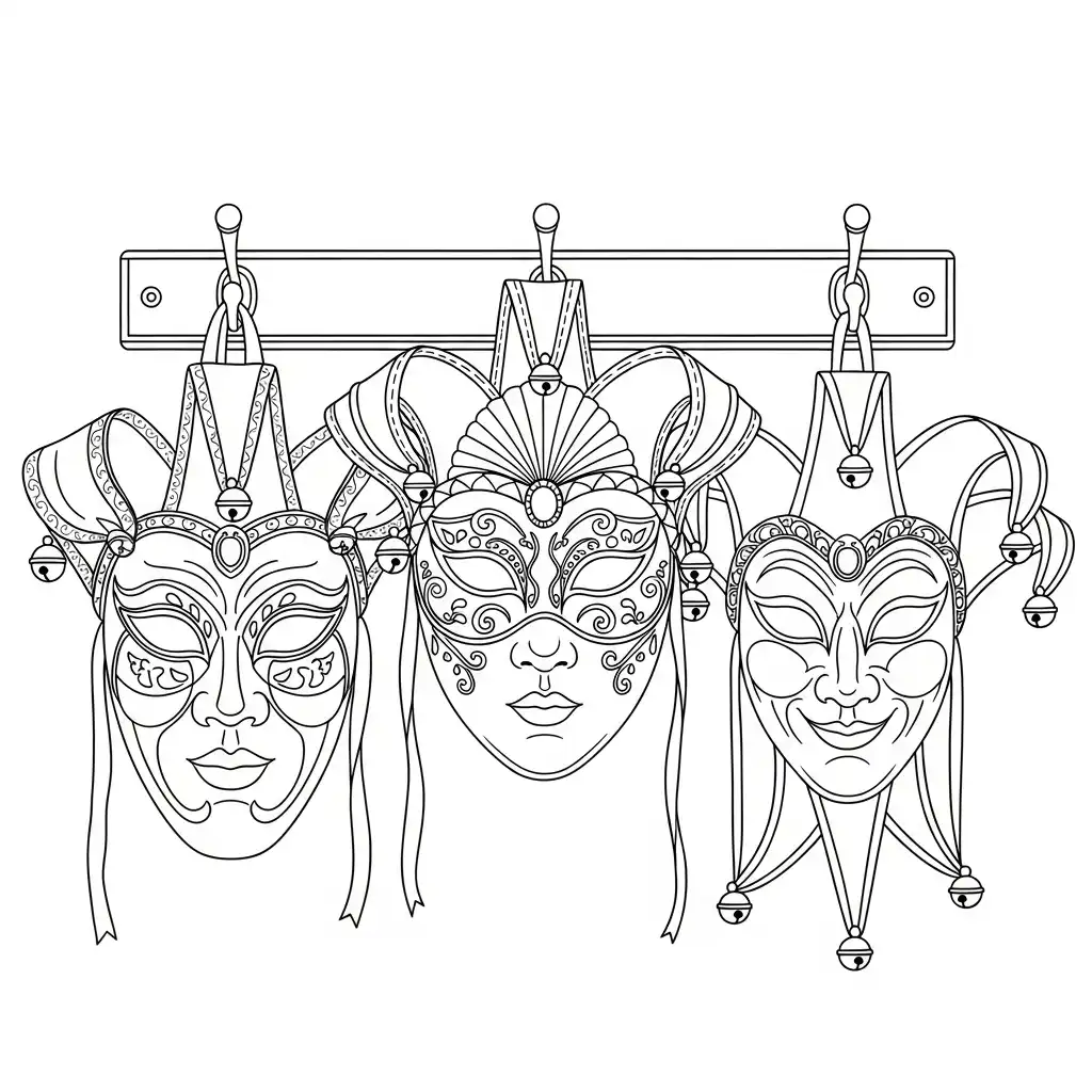 Máscaras De Carnaval para dibujar e imprimir