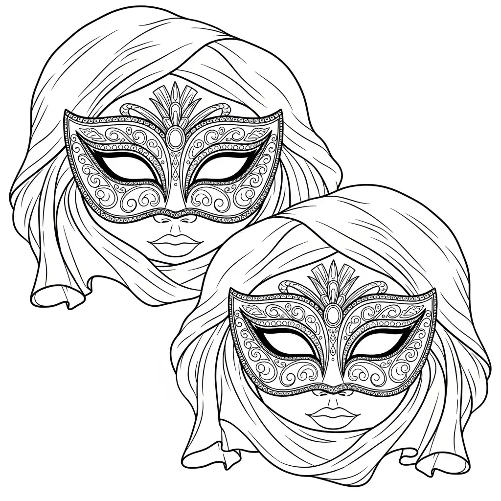 Máscaras De Carnaval para colorear para niño de 3 años