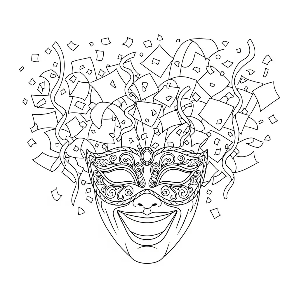 Máscaras De Carnaval para colorear para imprimir para niño de 6 años