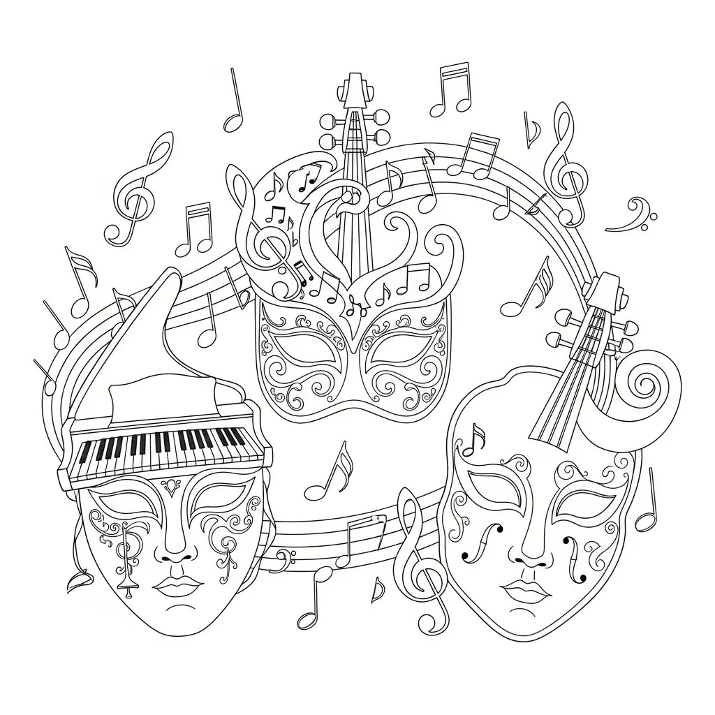 Máscaras De Carnaval para colorear gratis