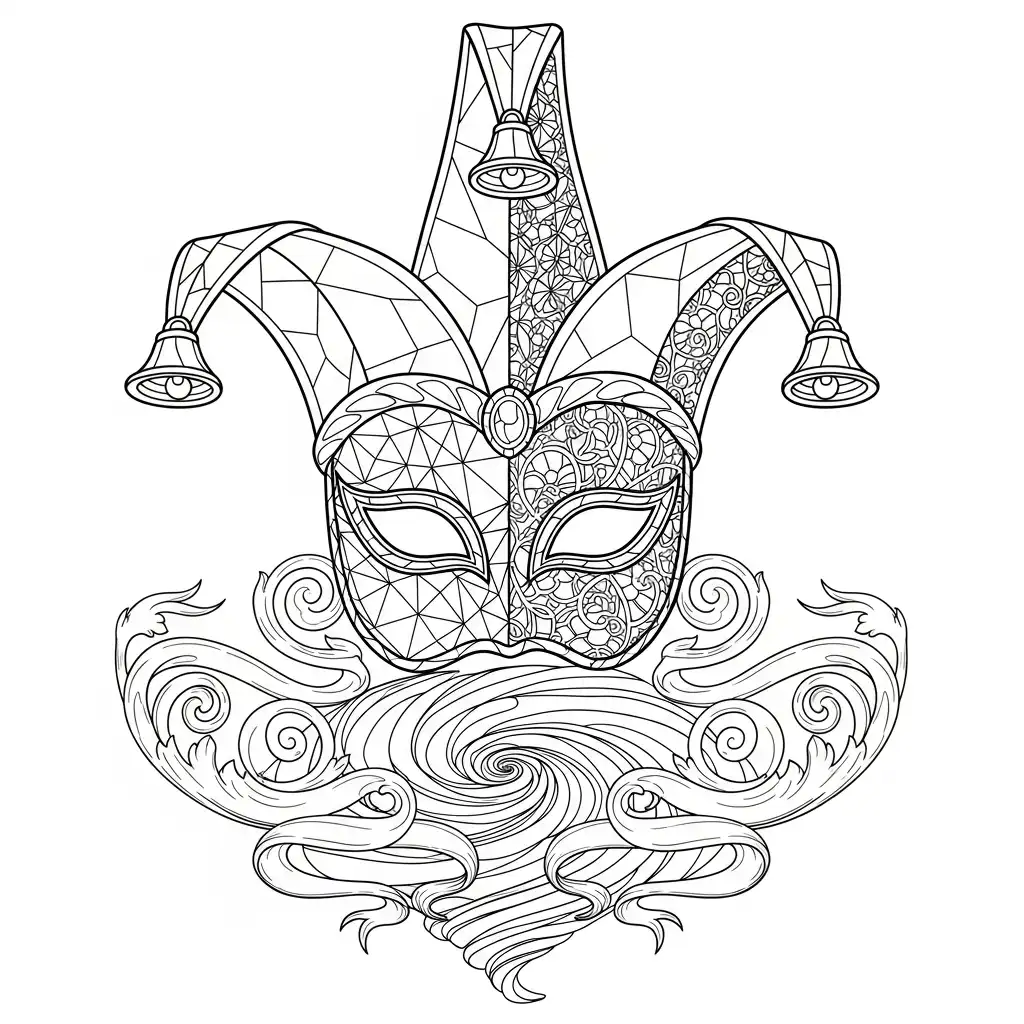 Máscaras De Carnaval para colorear para imprimir para niño de 4 años