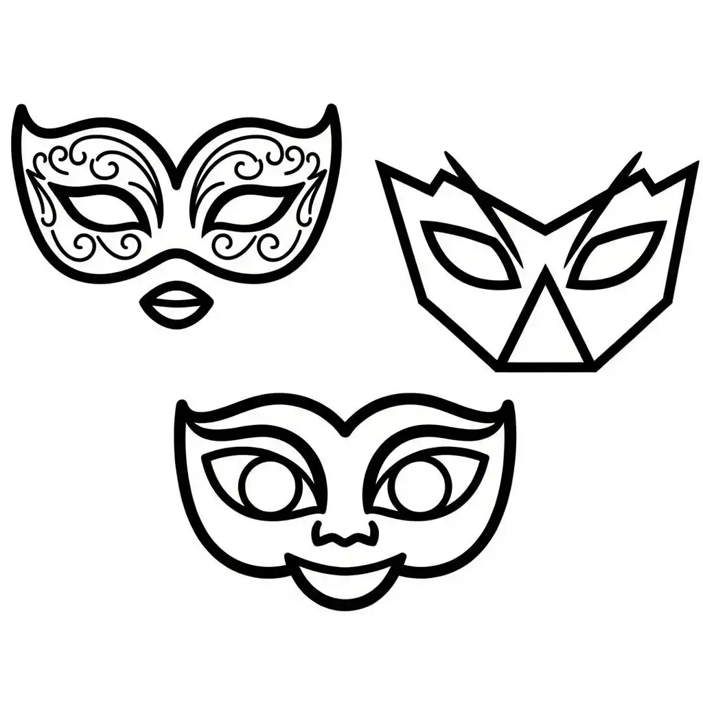 Máscaras De Carnaval para colorear gratis para imprimir 1