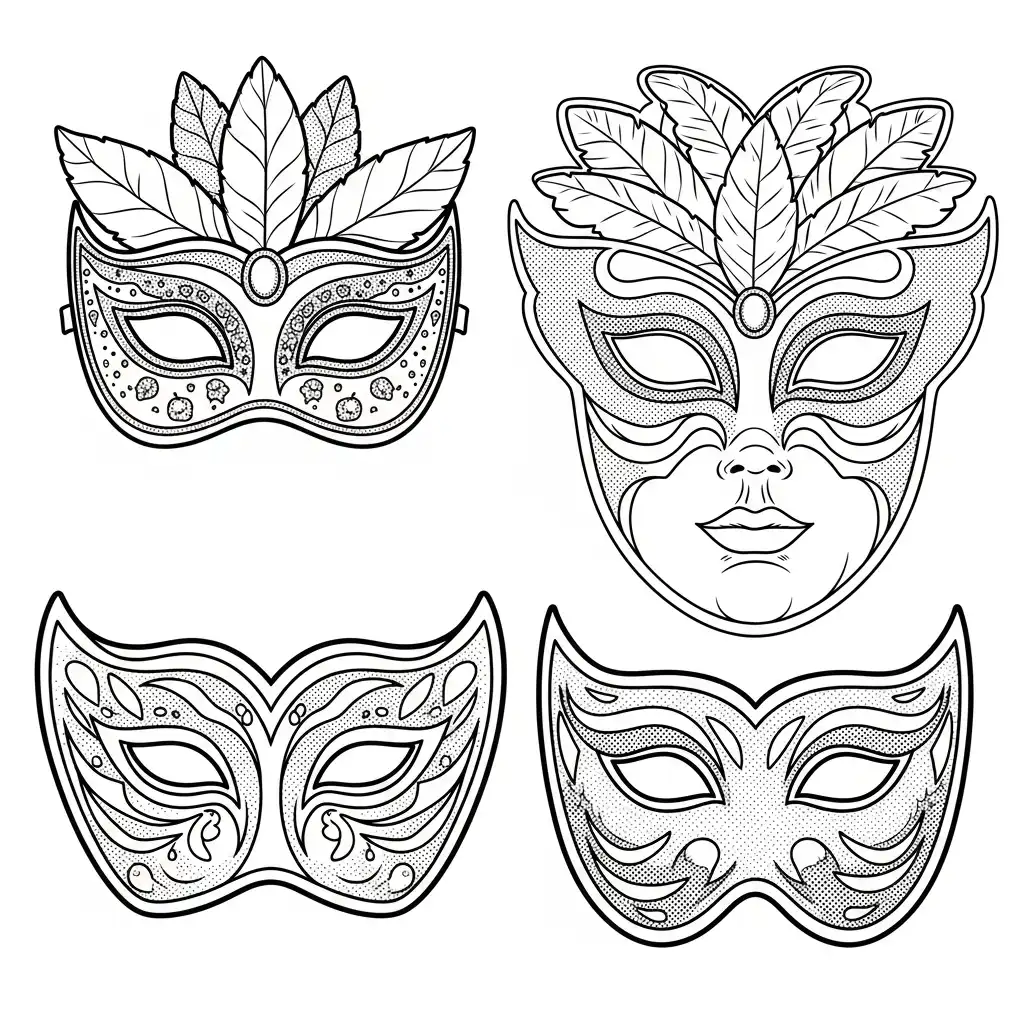 Máscaras De Carnaval para colorear para imprimir para niño de 2 años 3