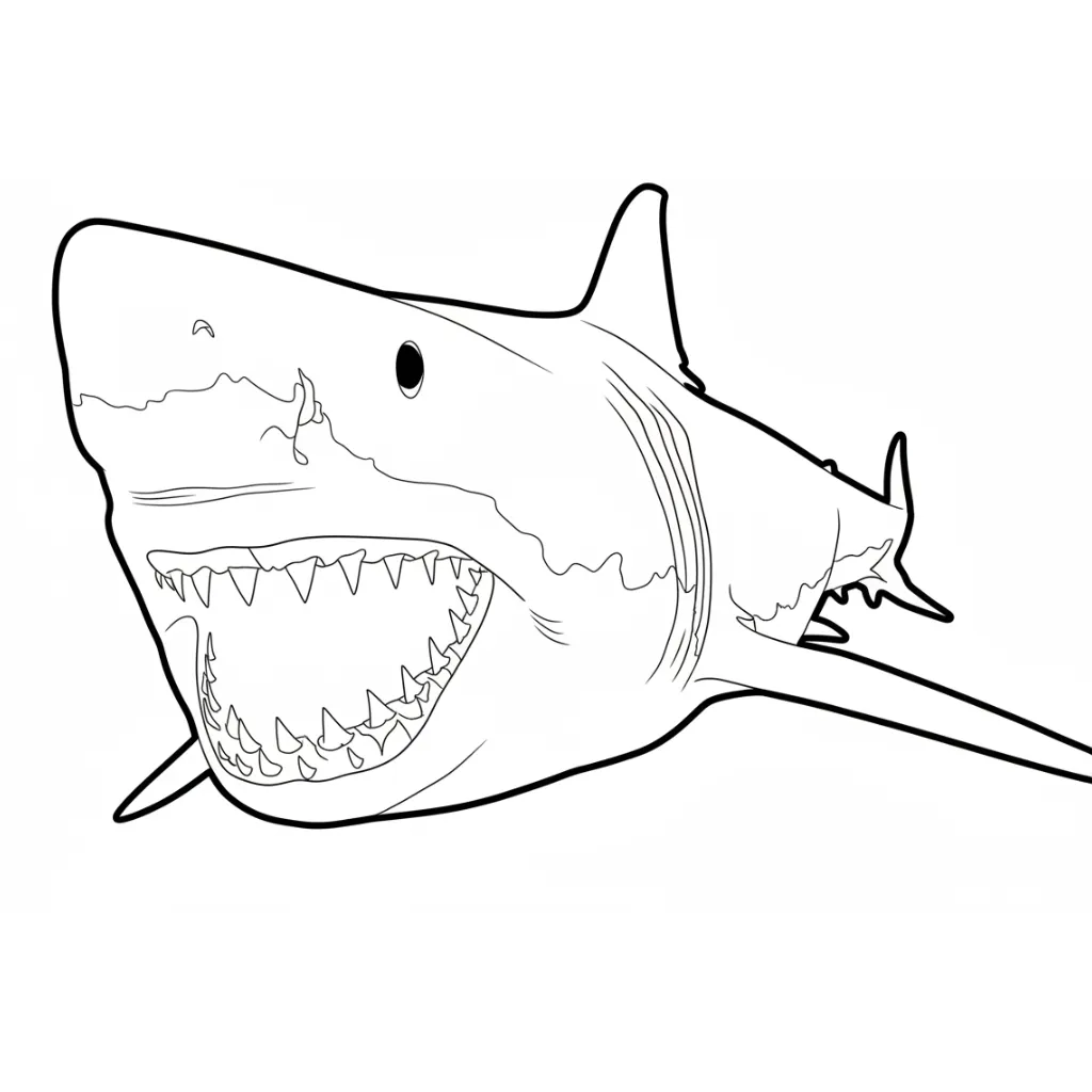 Megalodón 12 para colorear y recortar