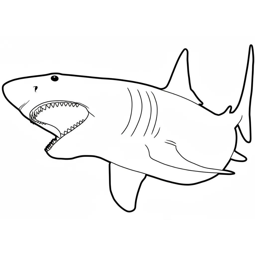 Megalodón 14 para colorear para imprimir para niño de 10 años