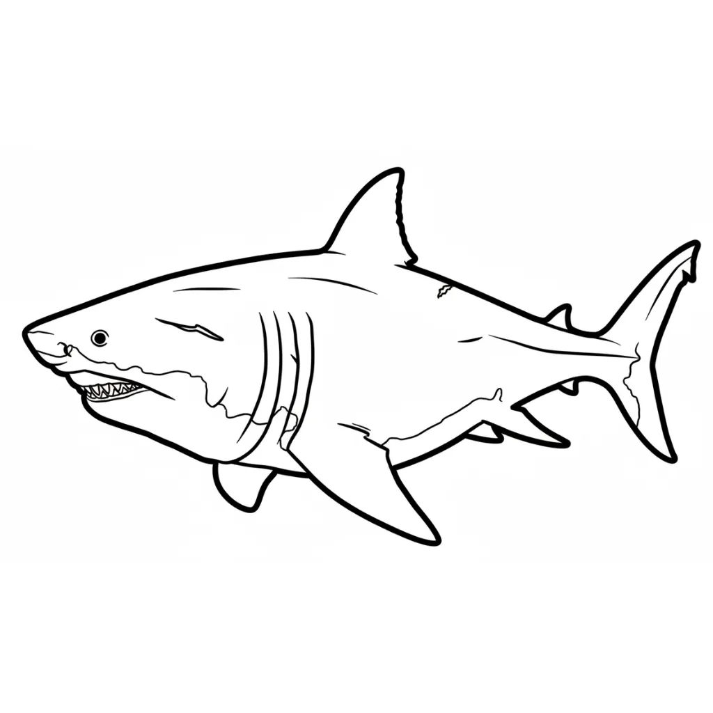 Megalodón 15 de niño para colorear para imprimir