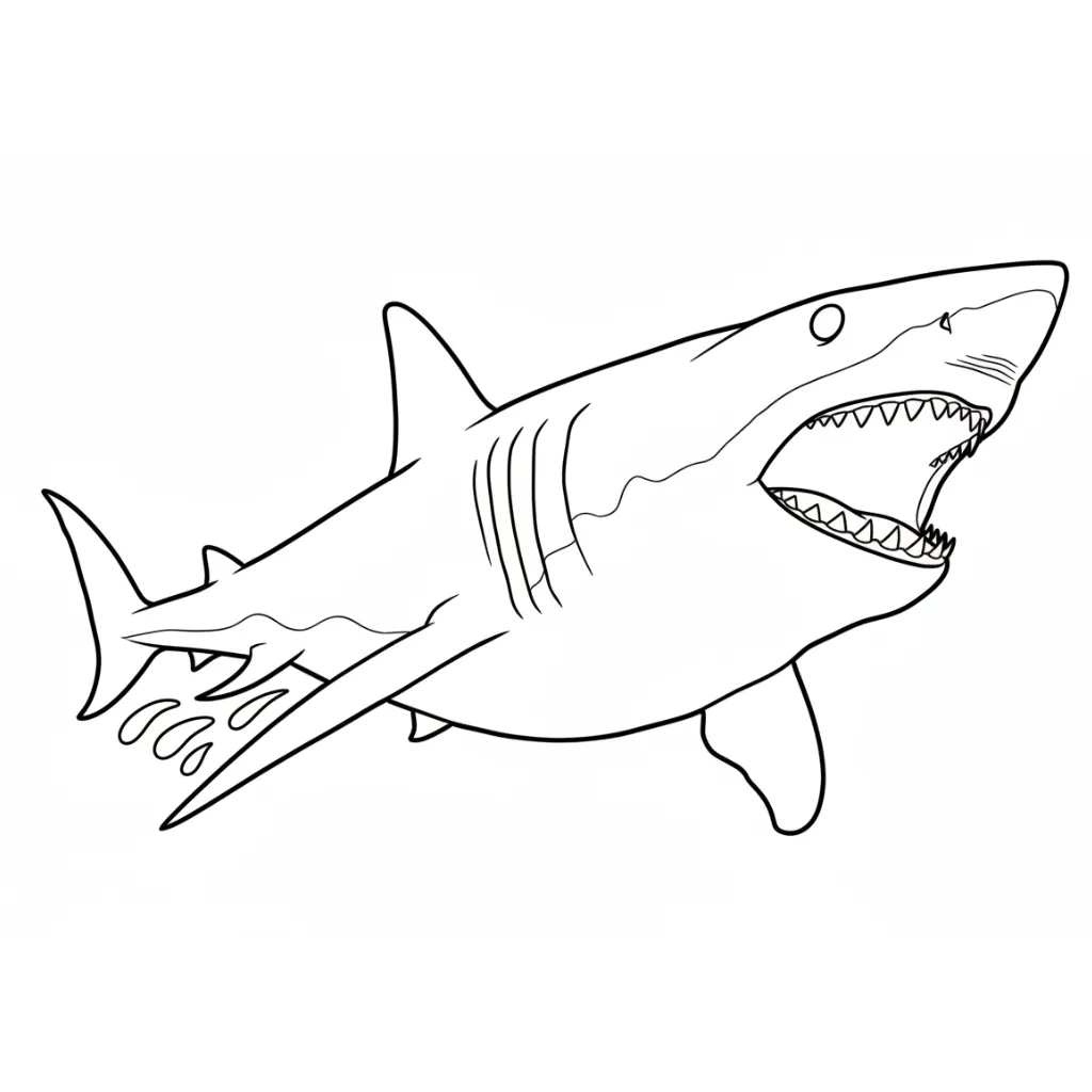 Megalodón 4 para colorear para bebé para imprimir