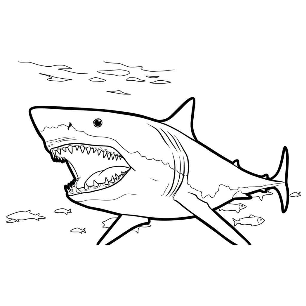Megalodón 5 para colorear para primaria