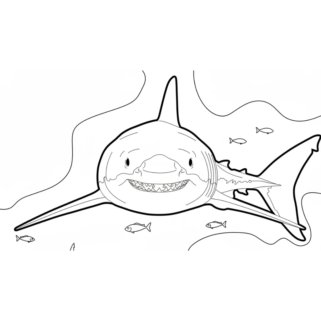 Megalodón 6 para colorear para niños para imprimir gratis