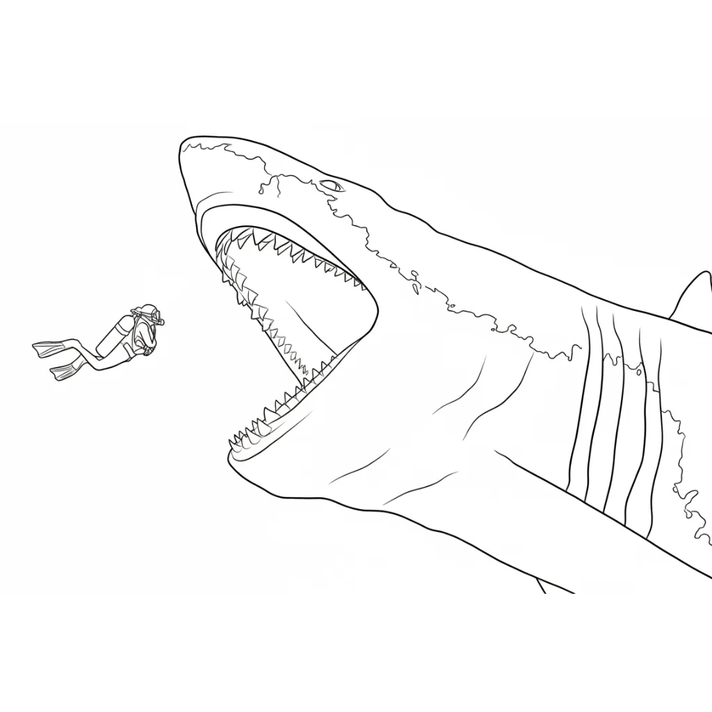 imagen de Megalodón 7 para colorear para niño