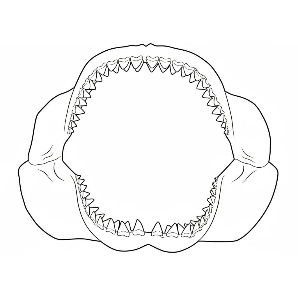 Megalodón 9 para colorear para niño para imprimir gratis