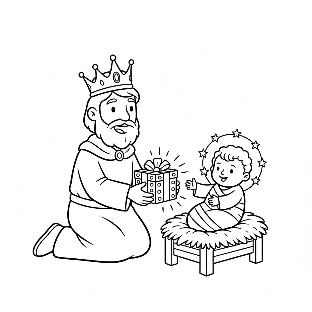 Melchor 12 para colorear para imprimir para niño de 6 años