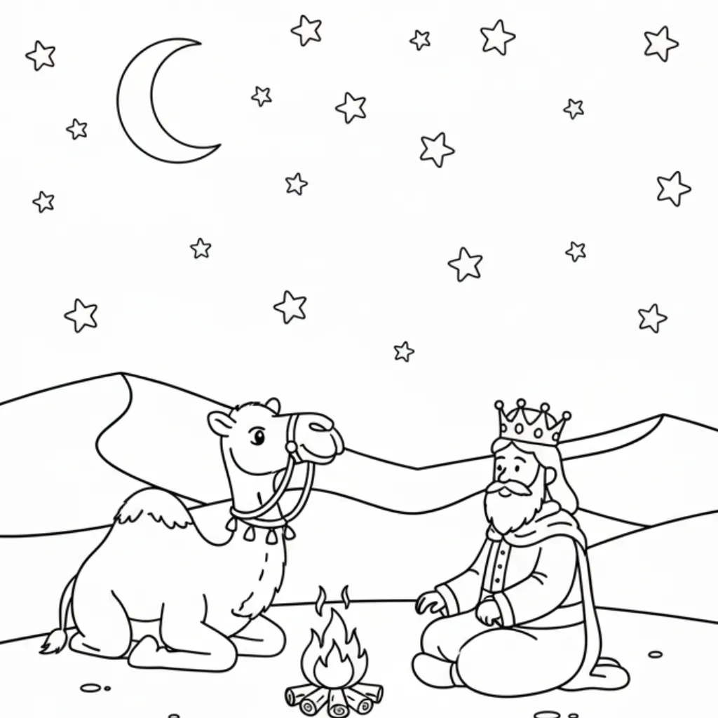 Melchor 15 para colorear para imprimir para niño de 4 años