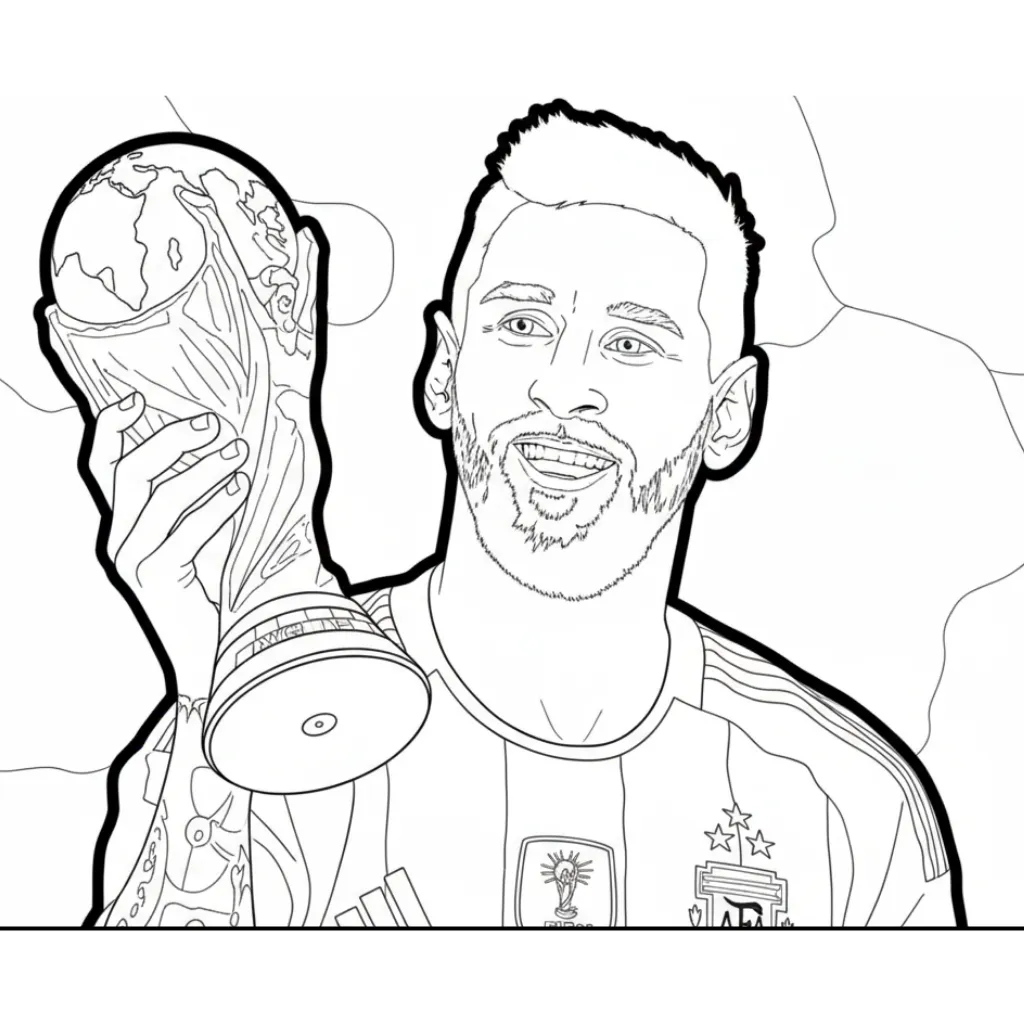 Messi 1 para colorear para imprimir pdf gratis