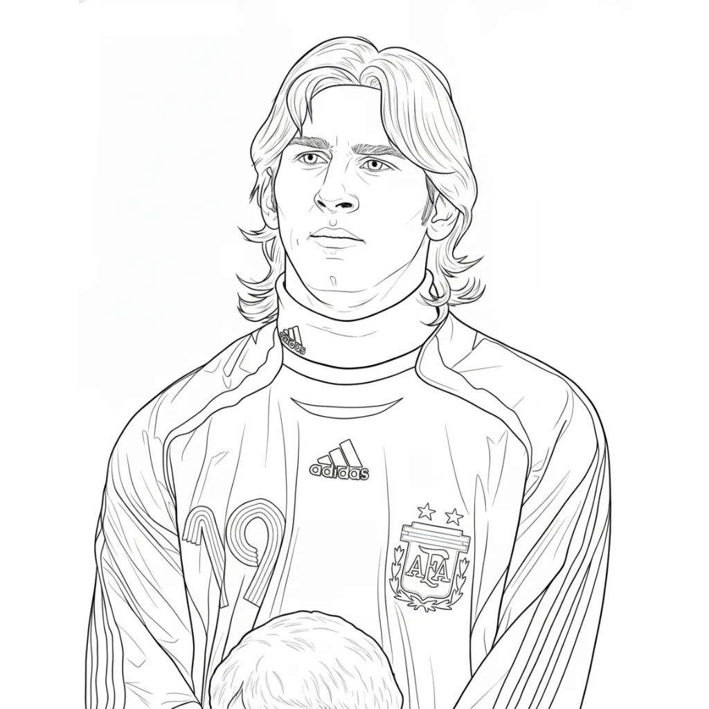 Messi 13 para colorear para niño