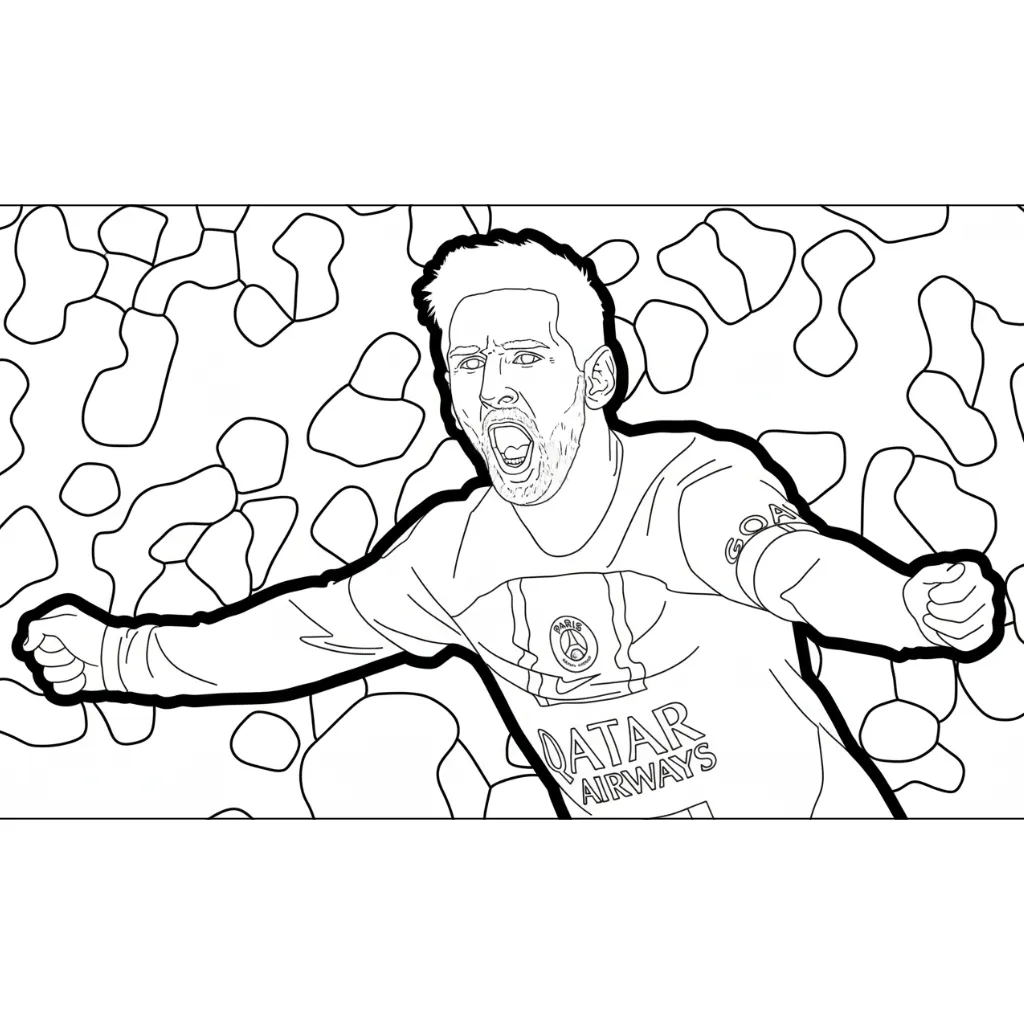imagen para colorear Messi 3 niño