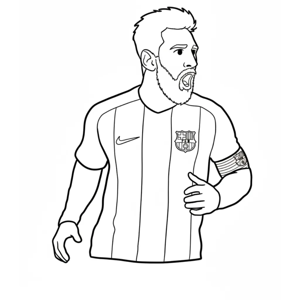 Messi 4 para colorear para imprimir para niño de 3 años