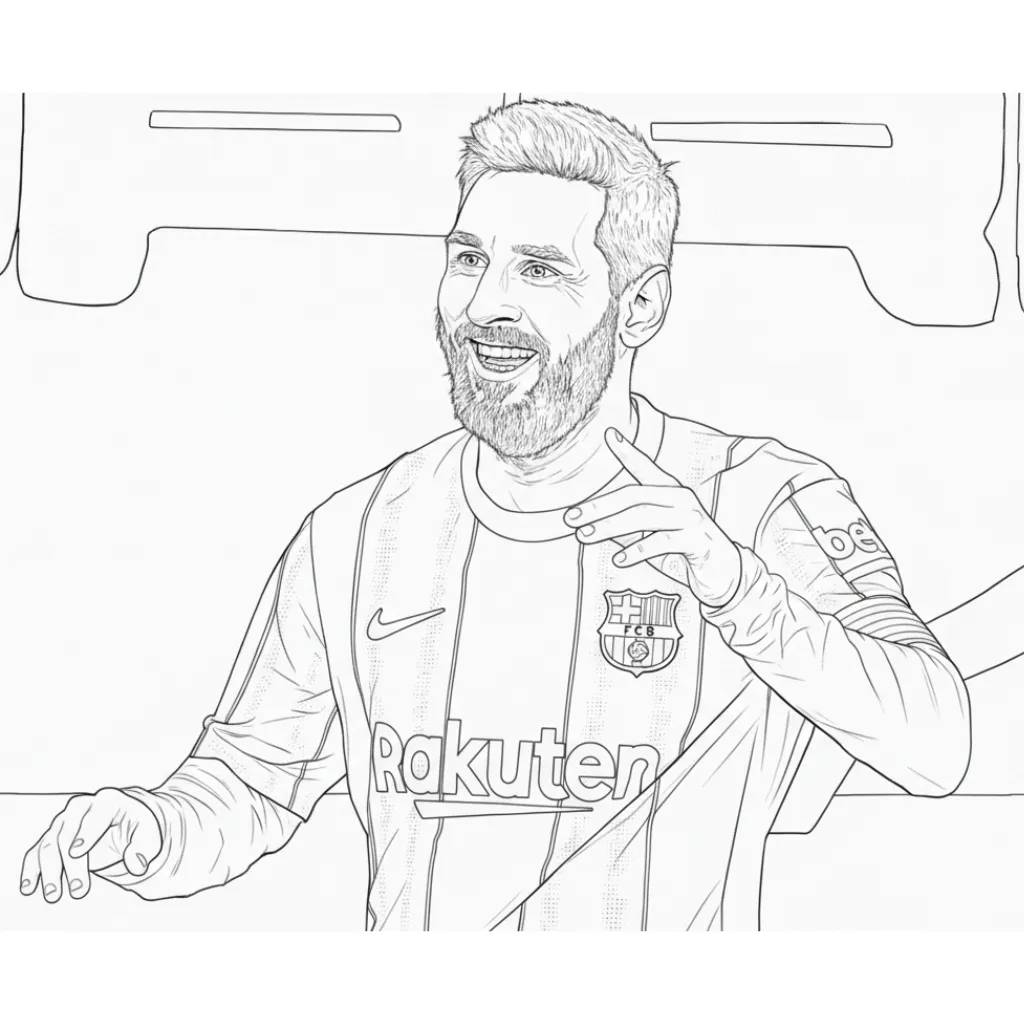 Messi 5 para colorear en línea para niño