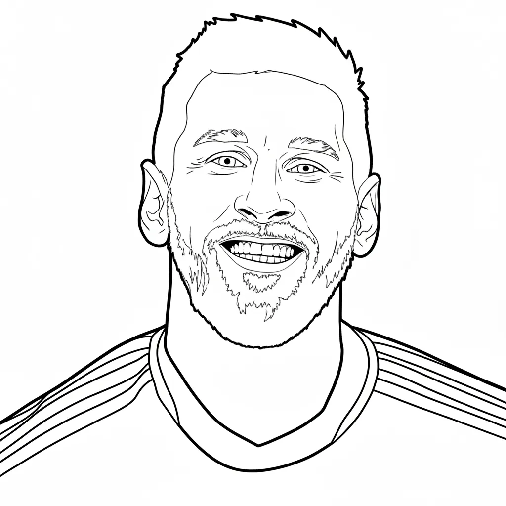 Messi 9 para colorear para niño de 3 años