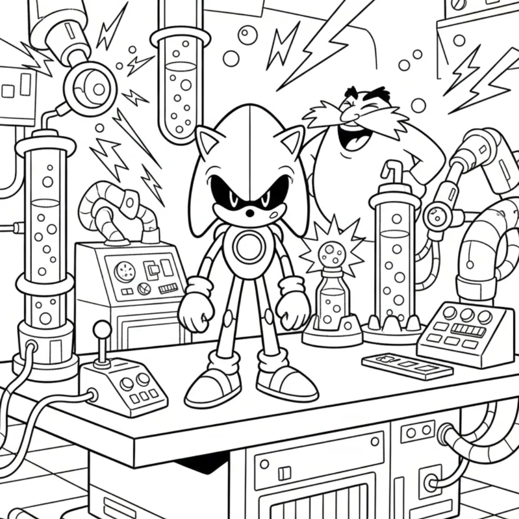 Metal Sonic 1 para colorear para niño de 8 años