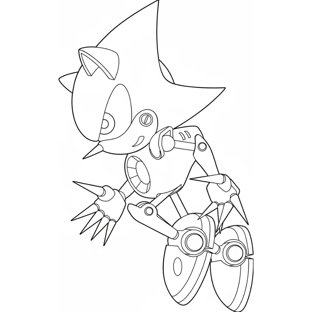 Metal Sonic 10 para colorear para imprimir para niño de 7 años