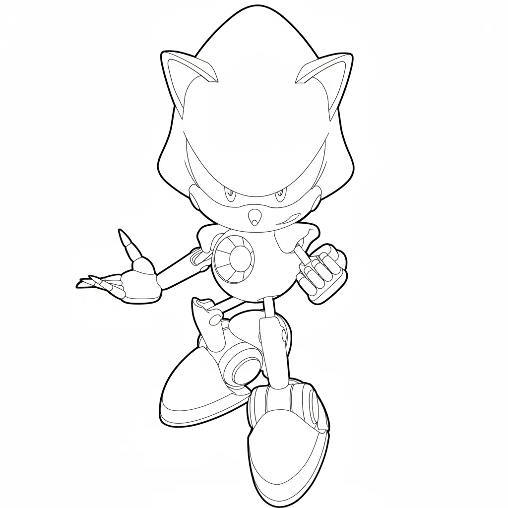 Metal Sonic 11 para colorear para niño de 5 años