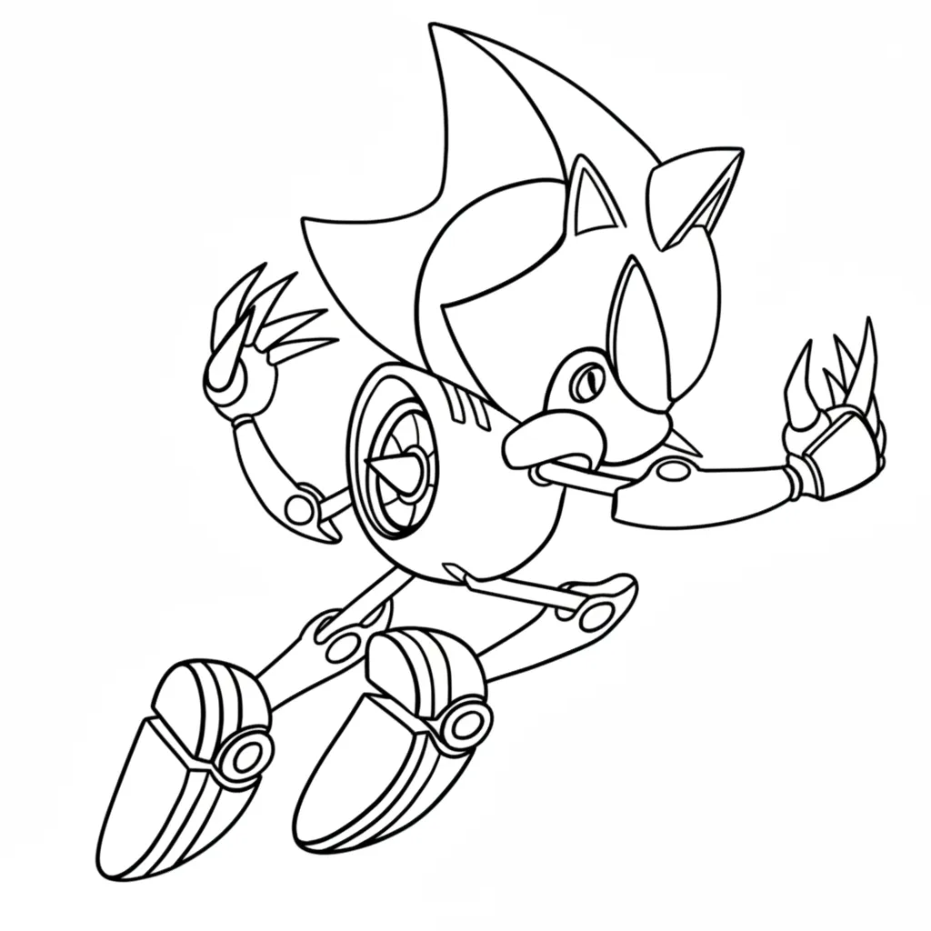 Metal Sonic 12 para colorear para imprimir para niños