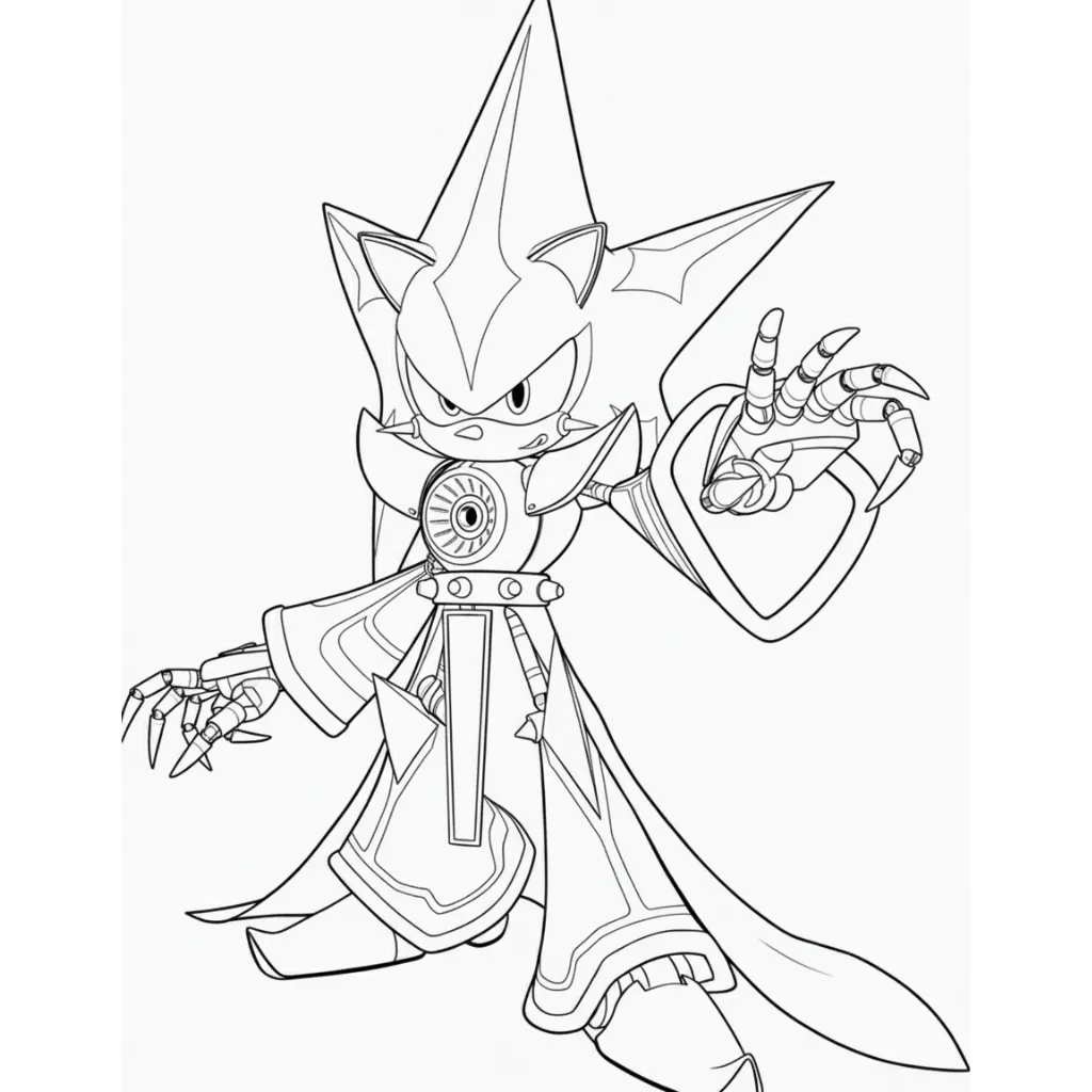 Metal Sonic 13 para colorear gratis para niños