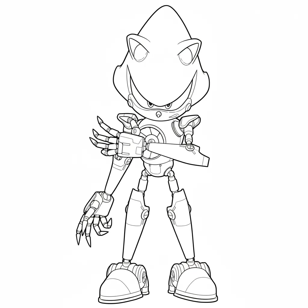 Metal Sonic 14 para colorear para niño de 5 años