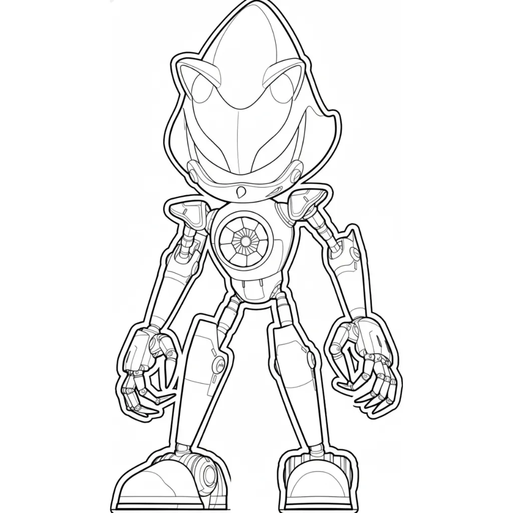 Metal Sonic 15 para colorear para niños para imprimir