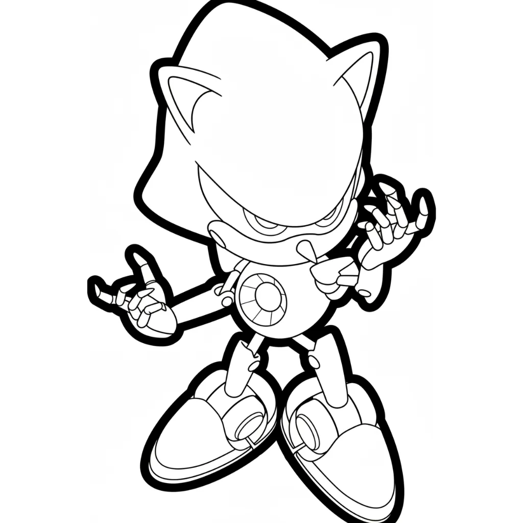 Metal Sonic 16 para colorear para niño de 6 años