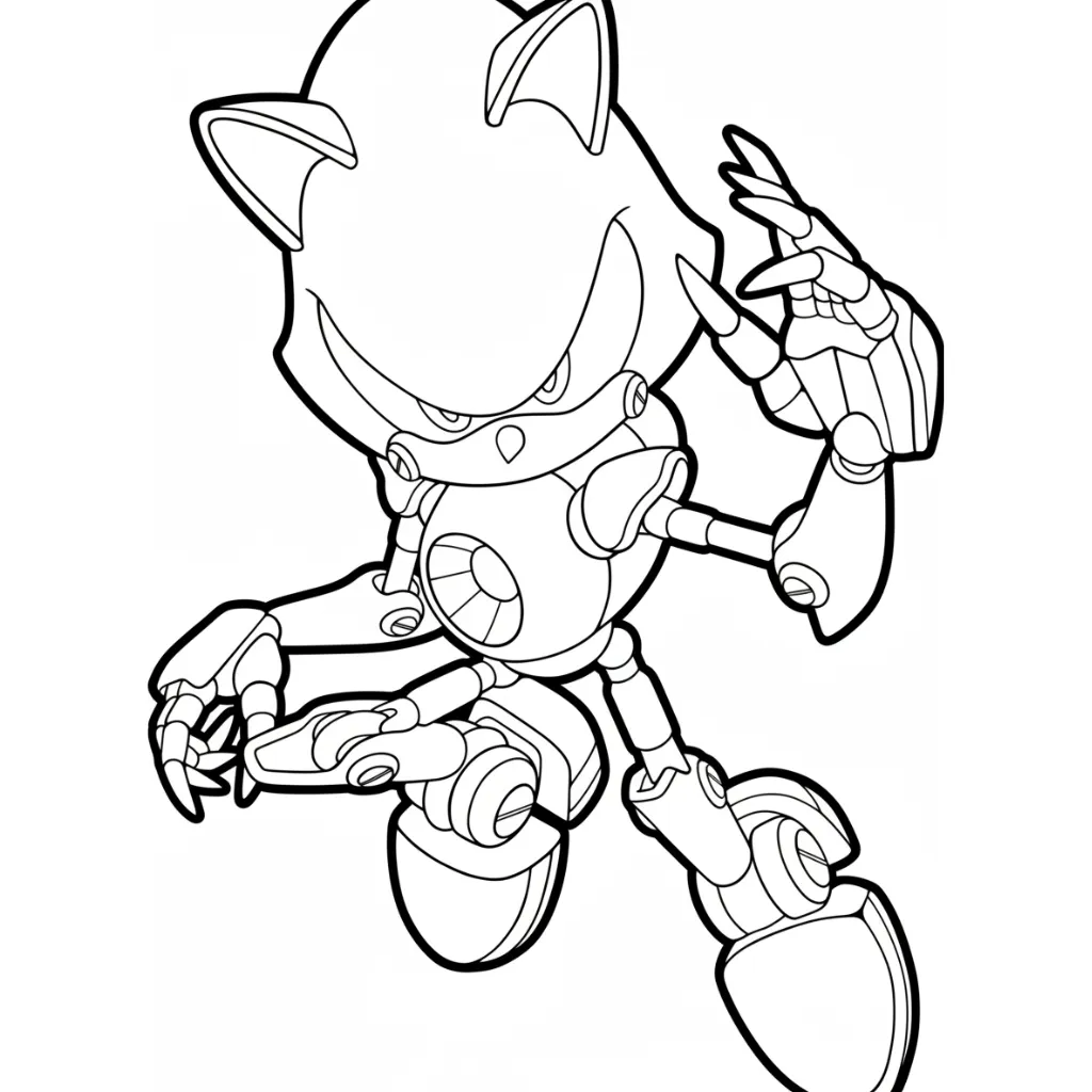 Metal Sonic 17 para colorear y dibujo para imprimir