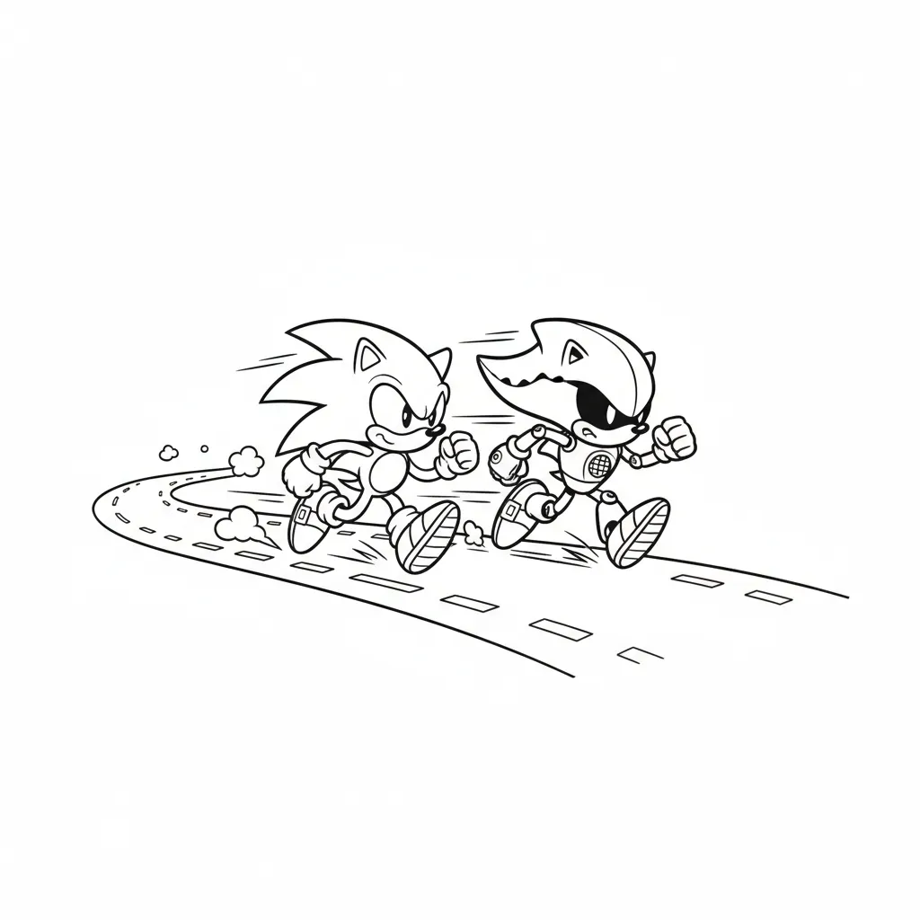 Metal Sonic 6 para colorear para niño de 2 años